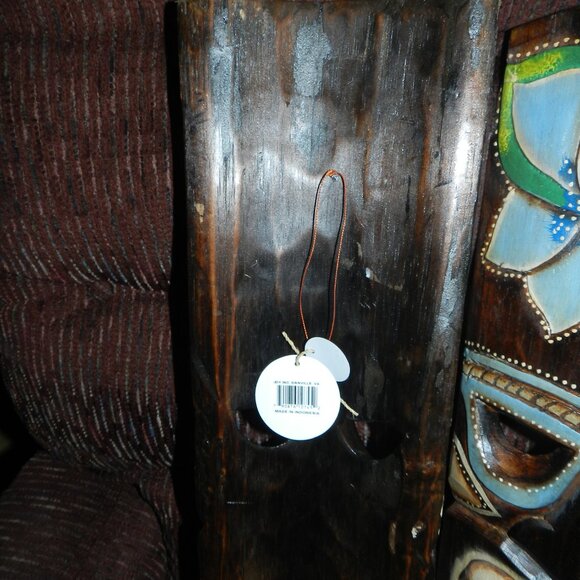 Hand Crafted Polynesian Hawaiian Style Floral Painted Tiki Masks 2pc🆕📦🏃🏻💨🚚 - Picture 9 of 16